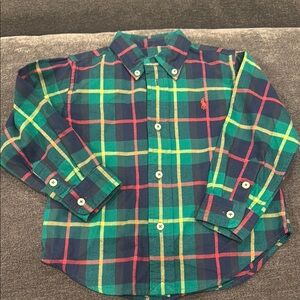 Ralph Lauren Plaid Kids Shirt - Green and Red